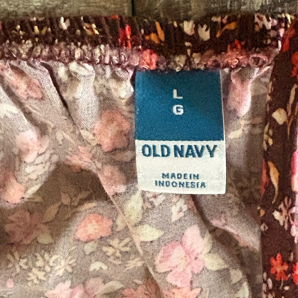 Old Navy womens Floral Sundress - Brown with Pink & Red Flowers - Picture 3 of 3
